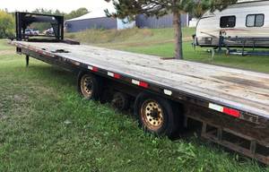 2004 Abu 34 Gooseneck Flatbed Equipment Trailer