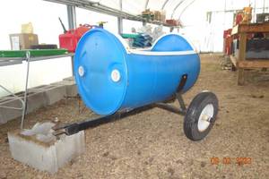 lot 106 image: Barrel Cart for Wagon Rides 1 loose wheel