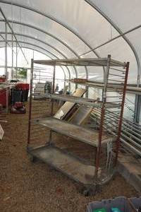 lot 108 image: Wheeled Cart Adjustable Shelves