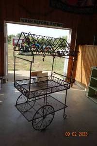 lot 198 image: Wire Rolling House Cart 41x27x65