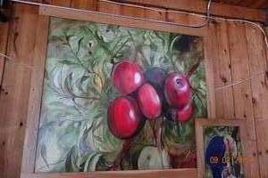 lot 205 image: Custom Large Framed Apple painting