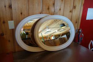 lot 246 image: 2 matching hanging framed mirrors