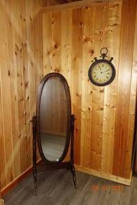 lot 63 image: Mirror and wall clock