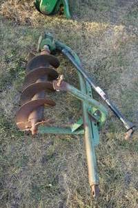 lot 13 image: John Deere 3 Point Post Hole Digger with PTO Shaft