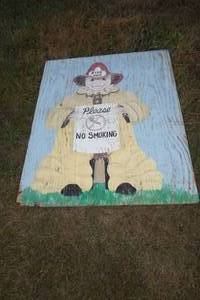 lot 275 image: 5 Fire Dept. Please No Smoking painted board