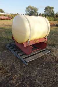 lot 17 image: Century 100 Gallon tank, frame, and pump