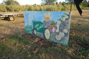 lot 94 image: Tractor and cart sign