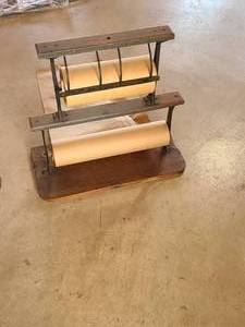 lot 255 image: General Store Vintage Cast IronWooden paper roll dispenser