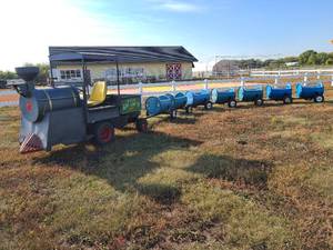 lot 3 image: John Deere F935 Mower Customized into a Train with Ride Barrels