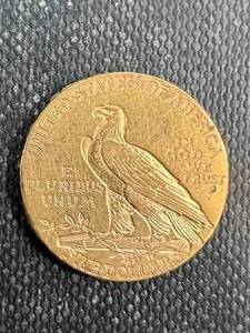 lot 02 image: 1909-D US $5 GOLD INDIAN