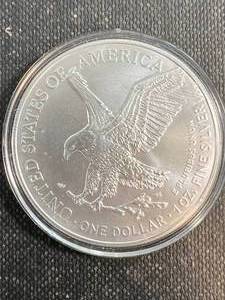 lot 06 image: 2023  AMERICAN SILVER EAGLE 1 TROY OZ .999 FINE SILVER IN AIRTITE