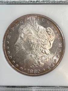 lot 14 image: 1880-S US MORGAN SILVER DOLLAR PCI MS63PQ