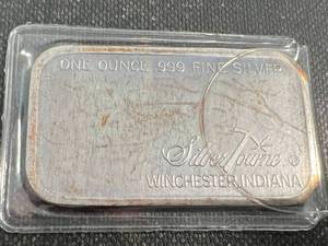 lot 27 image: 1 TROY OZ .999 FINE SILVER HAPPY BIRTHDAY BAR
