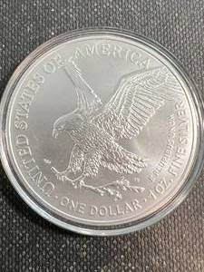lot 50 image: 2023  AMERICAN SILVER EAGLE 1 TROY OZ .999 FINE SILVER IN AIRTITE