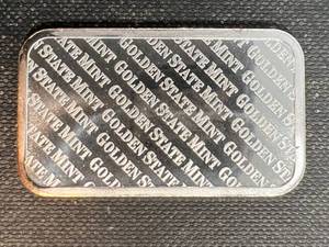 lot 59 image: 1 TROY OZ .999 FINE SILVER GOLDEN STATE MINT BAR