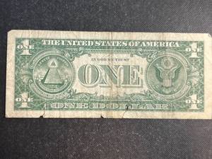 lot 89 image: $1 US BLUE SEAL STAR NOTE SILVER CERTIFICATE 1957A
