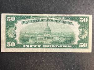 lot 98 image: 1929 US $50 FEDERAL RESERVE BANK OF KANSAS CITY NOTE