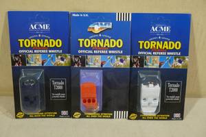 lot 180 image: 3 ACME Tornado Pealess Official Referee Whistles