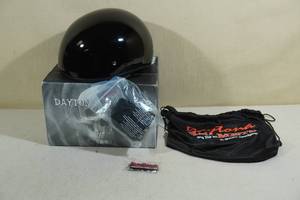 lot 230 image: Daytona DOT Skull Cap without Visor Motorcycle Helmet -Large, Hi-Gloss Black