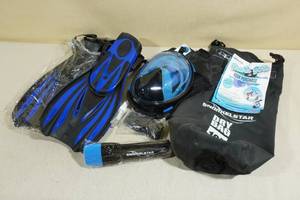 lot 235 image: Snorkel Star Full Face Snorkel Set with Dry Bag -Medium Fin