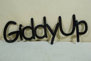 lot 268 image: Laser Cut Steel Plate Giddy Up Wall Dcor