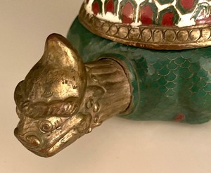 lot 54 image: Cloisonn Figurine Ashtray and Match Holder