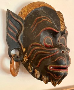 lot 5 image: Indonesian Bali Monkey Wooden Mask