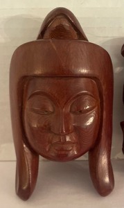 lot 60 image: Four Vintage Japanese Wooden Decorative Masks