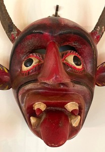 lot 87 image: Vintage Decorative Wall Mask with Goat Horns