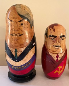lot 70 image: Russian Presidents Nesting Doll Set