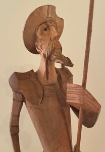 lot 66 image: Don Quixote and Sancho Wooden Carved Figurines