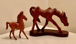 lot 103 image: Two Beautiful European Carved Wooden Horses