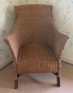 lot 338 image: Scroll Top Wicker Chair