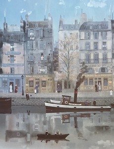 lot 346 image: Le Canal Framed Print by Michel Delacroix