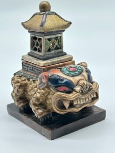lot 25 image: Vintage Foo Dog Temple Statue Trinket Box -Vietnam