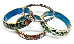 lot 151 image: Four Cloisonn Style Bracelets