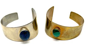 lot 152 image: Pair of Artisan Vintage Cuff Bracelets