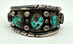 lot 154A image: Vintage Silver and Turquoise Bracelet