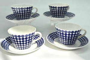 lot 185 image: Four Vintage Gustavsberg Demitasse Cups and Saucers