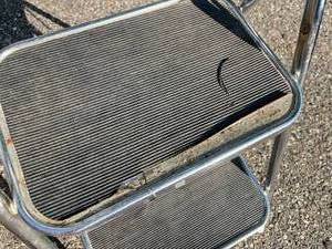 lot 403 image: Chrome Two Step Folding Step Ladder
