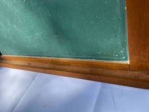 lot 421 image: Vintage Wooden Framed Wall Mount Chalk Board with Tray