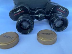 lot 443 image: Sunset Amber Coated Optics 7 x 35 Binoculars with Case