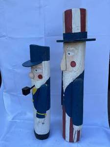 lot 447 image: Fun Handmade Wooden Garden Decorative Figurines
