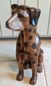 lot 366 image: Carved Wood Dog Statue