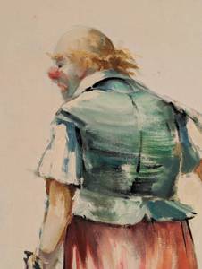lot 372 image: Clown with Violin Painting by Jose Campuzano