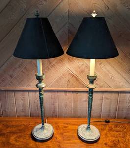 lot 374 image: Pair of Decorative Metal Table Lamps