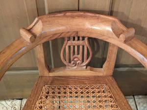 lot 391 image: Vintage Carved Lyre Armchair
