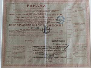 lot 394 image: Framed 1889 Panama Canal Bond