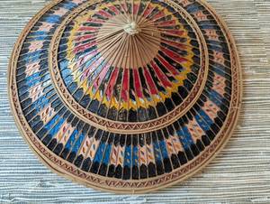 lot 247 image: Pair of Vintage Straw Decorative Rattan Hats