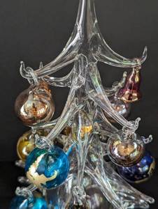 lot 515 image: Blown Glass Christmas Tree and Ornaments
